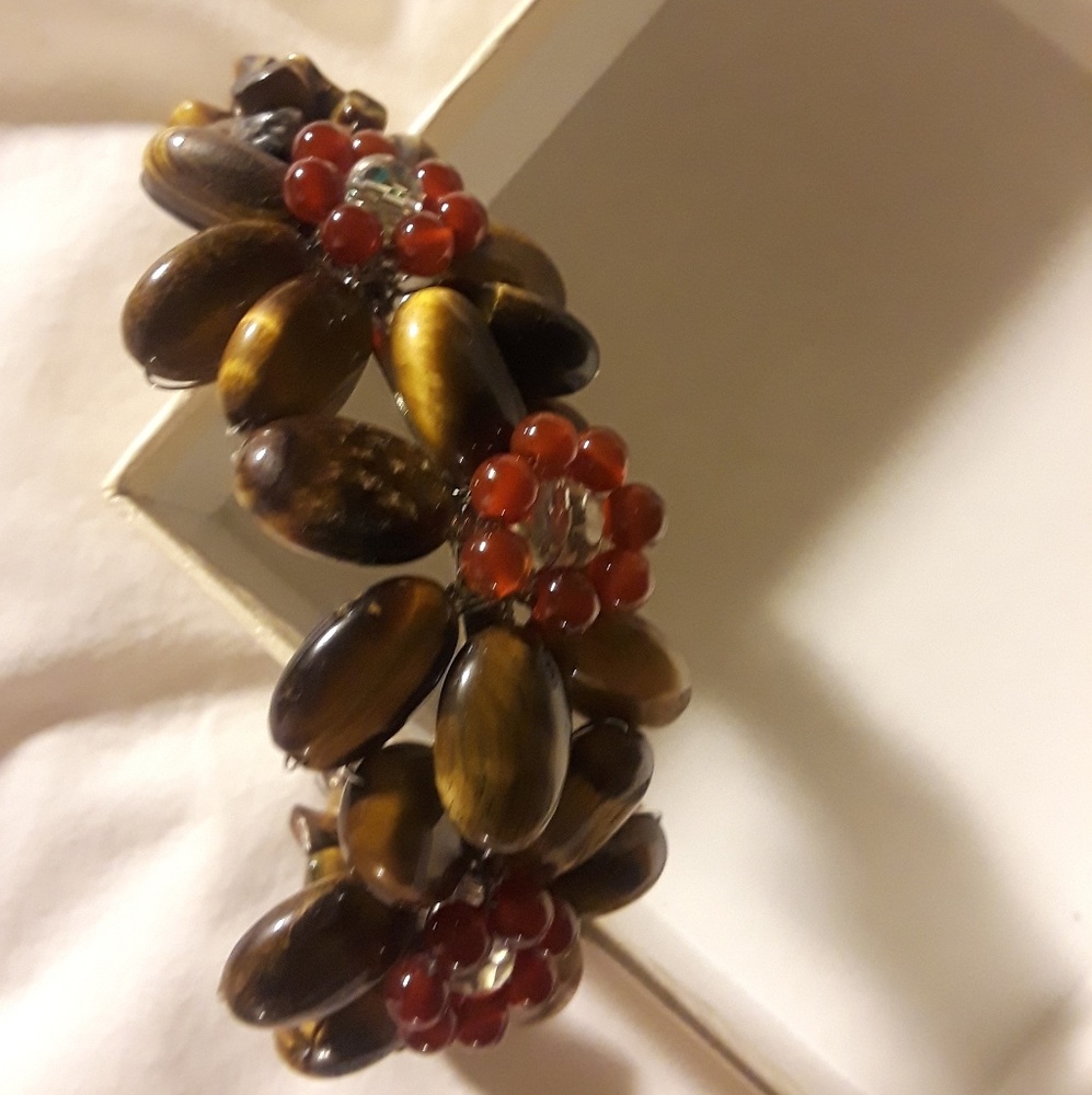 Genuine tiger's eye cuff bracelet